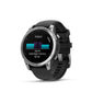 Garmin fenix E – 47 mm, AMOLED Stainless Steel with Black Silicone Band Multisport GPS Smartwatch (010-03025-02)