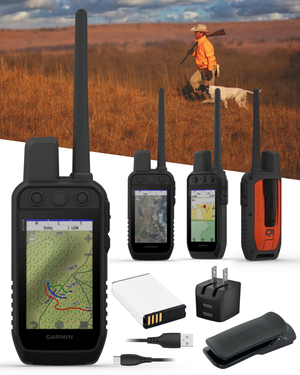Garmin Alpha 200 Plus Dog Tracking & Training Handheld GPS, 3.5” Touchscreen, Track & Train Up to 20 Dogs from 9 Miles, Preloaded TopoActive Maps, 18 Training Levels with Wearable4U Power Bank Bundle (010-04014-00)