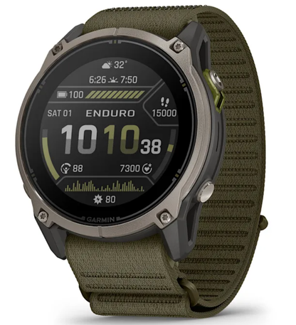 Garmin Enduro 4 Premium GPS Smartwatch, Sapphire, Solar Charging, Ultralight Design, LED Flashlight, Advanced Training & Endurance Features, TopoActive Maps (010-04799-00_W4U)