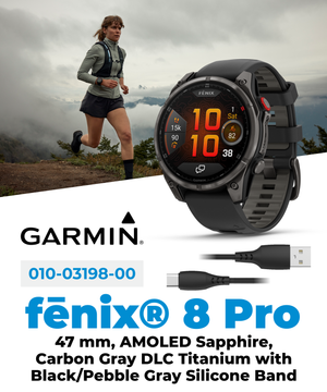 Garmin Fenix 8 Pro - 47 mm/51 mm AMOLED Sapphire Premium Connected Multisport GPS Smartwatch, inReach Technology | Wearable4U Bundle