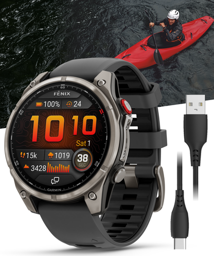Garmin Fenix 8 Pro - 47 mm/51 mm AMOLED Sapphire Premium Connected Multisport GPS Smartwatch, inReach Technology | Wearable4U Bundle