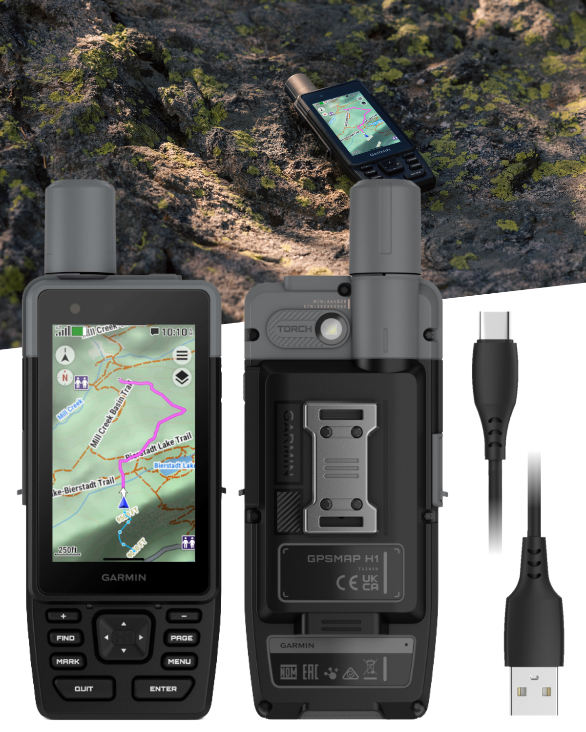 GPSMAP H1, Premium GPS Handheld Navigator with Color Touchscreen & Buttons