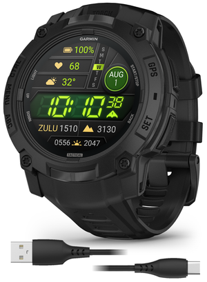 Garmin Instinct 3 Tactical Solar / AMOLED 45-50 mm GPS Rugged Outdoor Smartwatch with Wearable4U Bundle