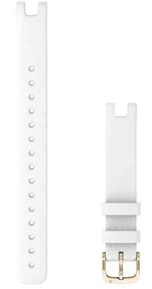Garmin Lily Bands 14 mm White Italian Leather with Cream Gold Hardware (Large) (010-13068-A6)