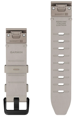 Garmin QuickFit Watch Bands, Bone & Walnut Leather, Available in Different Sizes