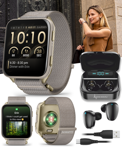 Garmin Venu X1 Thin and Lightweight GPS Smartwatch, AMOLED Display, Titanium Comfort Fit Nylon Band, Wearable4U