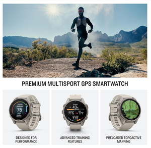 Garmin Fenix 9 AMOLED Premium Multisport GPS Smartwatch, Titanium, Sapphire