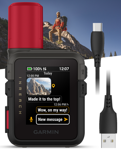 Garmin inReach Mini 3 Plus Compact Satellite Communicator w/ Photo & Voice Messaging (010-03387-10) with Wearable4U Bundle