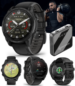 Garmin Tactix 8 Series 47mm/51mm, AMOLED/Solar Charged Display, Premium Tactical GPS Smartwatch, Includes Applied Ballistics Ultralight (Elite) Solver | Wearable4U Bundle