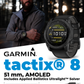 Garmin Tactix 8 Series 47mm/51mm, AMOLED/Solar Charged Display, Premium Tactical GPS Smartwatch, Includes Applied Ballistics Ultralight (Elite) Solver | Wearable4U Bundle