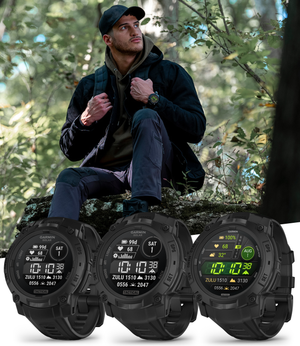 Garmin Instinct 3 Tactical Solar / AMOLED 45-50 mm GPS Rugged Outdoor Smartwatch with Wearable4U Bundle