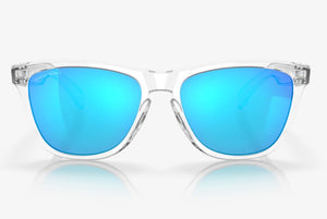 Oakley Frogskins Sunglasses Prizm Sapphire Lenses Crystal Clear Frame