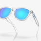 Oakley Frogskins Sunglasses Prizm Sapphire Lenses Crystal Clear Frame