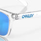 Oakley Frogskins Sunglasses Prizm Sapphire Lenses Crystal Clear Frame