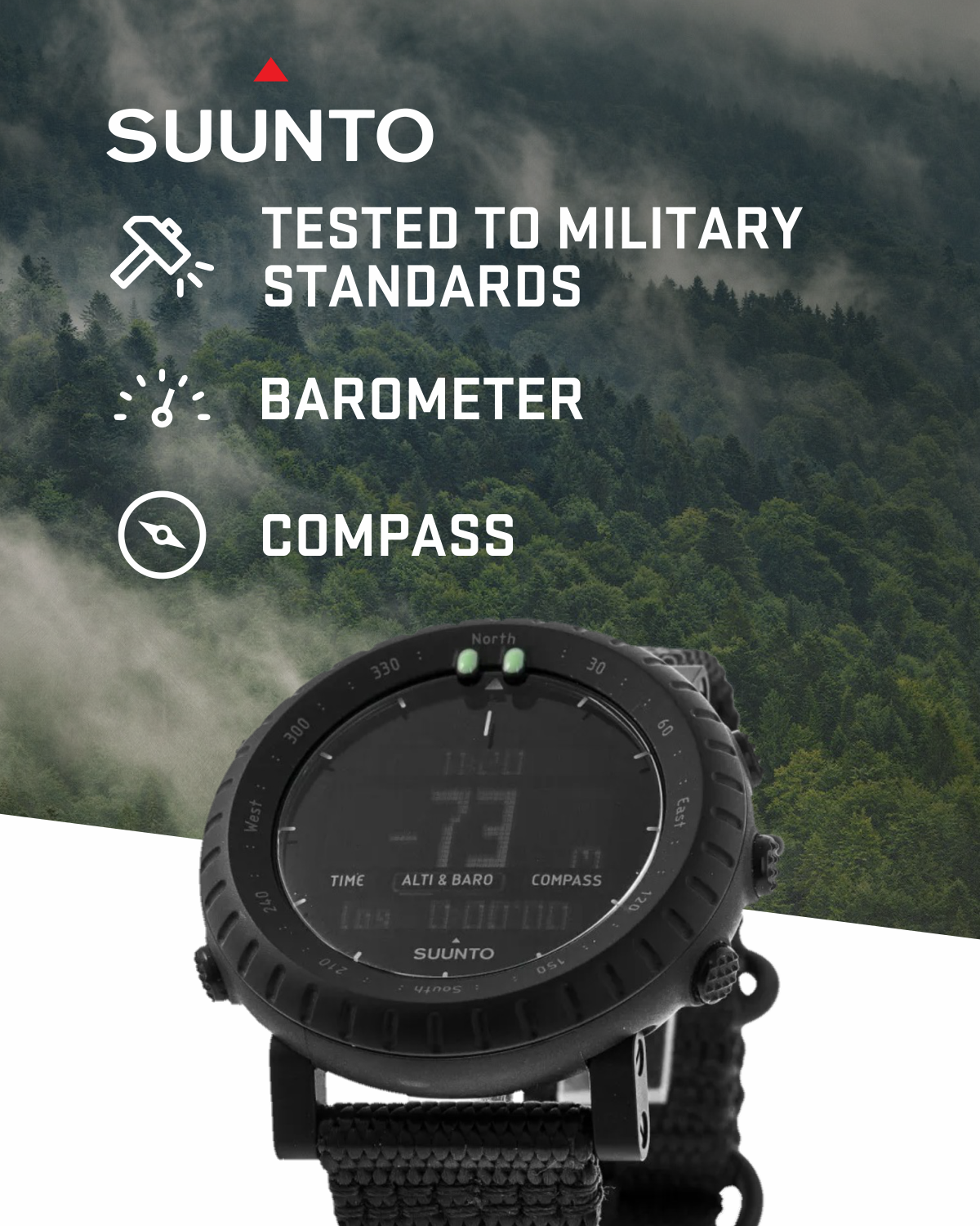 Suunto Core Alpha Stealth Outdoor Sport Smartwatch with Suunto Core Alpha Stealth Outdoor Sport Smartwatch with