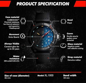 Luminox ICE-SAR Arctic Mens Watch 46mm Military Watch Swiss Made (XL.1003)