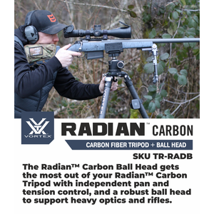 Vortex Optics Radian Carbon Fiber Tripod Kit with Ball Head (TR-RADB)