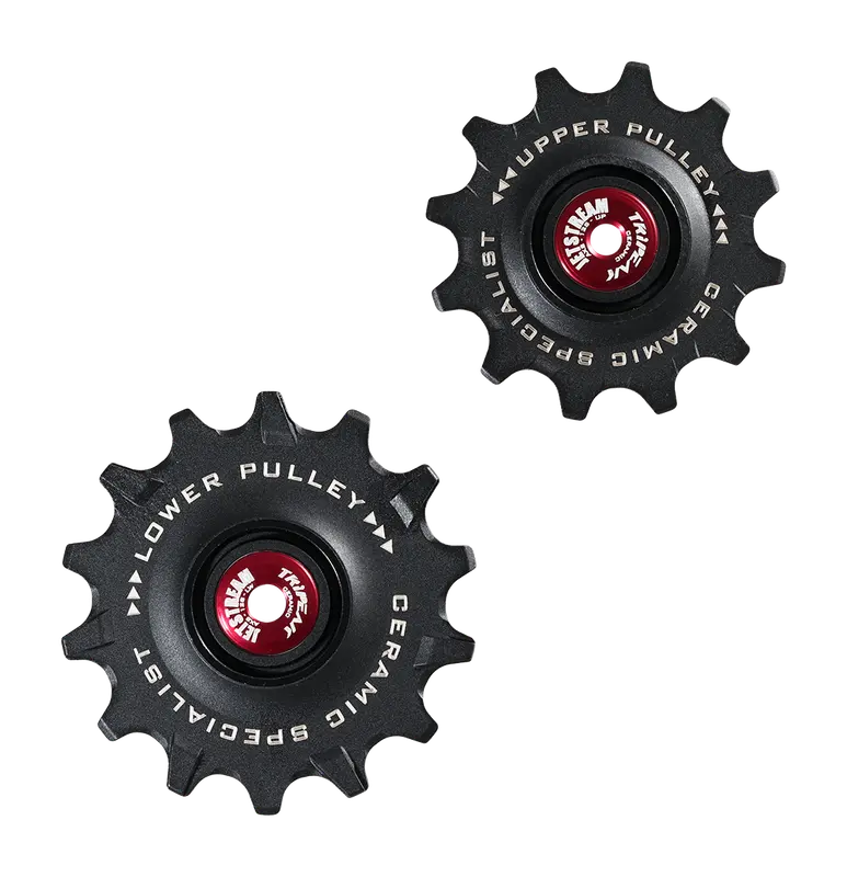 TriPeak Pulley Wheel Jocky Wheel for SRAM eTap AXS 12S(Road), 12/14T, Ceramic Bearing, Black (EMA-JW1214-SRCBAXSBK)