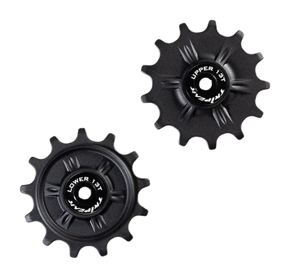 TriPeak Pulley Wheel Jocky Wheel for Shimano GRX/XT RD-GRX812/817/M91xx, 13/13T, Ceramic Bearing, Black (EMA-JW1313-SHCBM91BK)