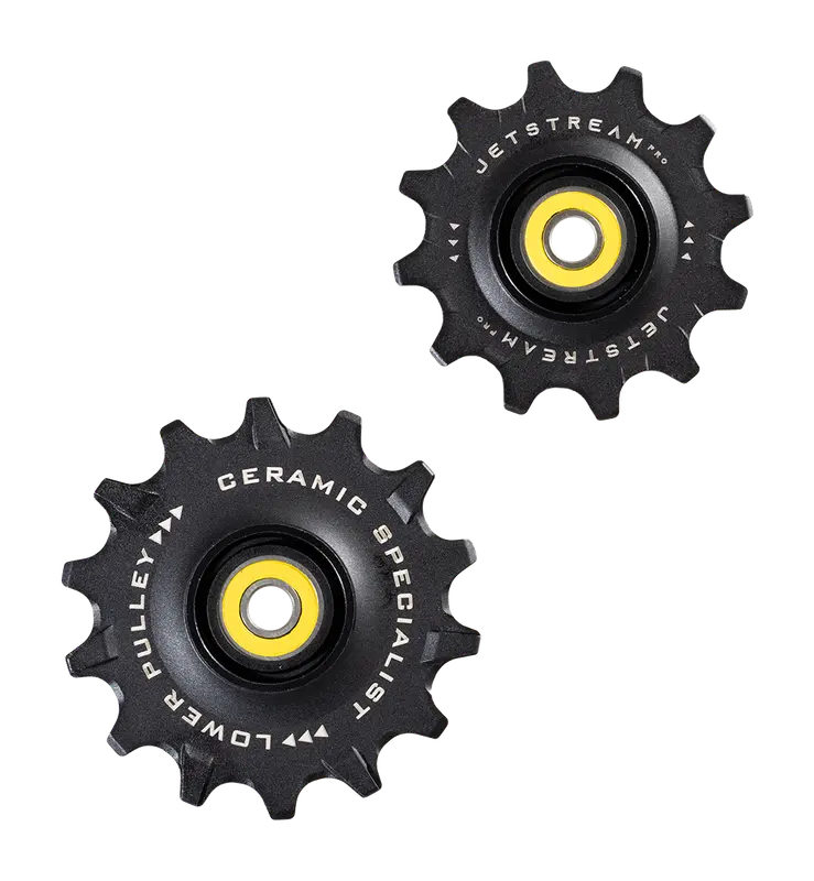 TriPeak Pulley Wheel Jocky Wheel for Shimano RD92xx/81xx/71xx (12s), 4 caps for DURA-ACE, 4 caps for ULTEGRA/105, 12/14T, Ceramic Bearing, Black (EMA-JW1313-SHCBM91BK)