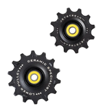 TriPeak Pulley Wheel Jocky Wheel for Shimano RD92xx/81xx/71xx (12s), 4 caps for DURA-ACE, 4 caps for ULTEGRA/105, 12/14T, Ceramic Bearing, Black (EMA-JW1313-SHCBM91BK)