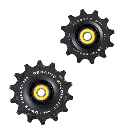 TriPeak Pulley Wheel Jocky Wheel for Shimano RD92xx/81xx/71xx (12s), 4 caps for DURA-ACE, 4 caps for ULTEGRA/105, 12/14T, Ceramic Bearing, Black (EMA-JW1313-SHCBM91BK)