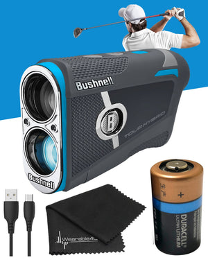 Bushnell Tour Hybrid Laser Rangefinder with GPS and Slope Compensation (202500_W4U) | Wearable4U Bundle