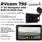 Garmin RV Cam 795 GPS RV Navigator, Built-in Dash Cam, Automatic Incident Detection