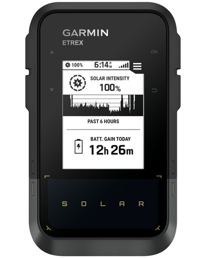 Garmin eTrex Solar, GPS Handheld Navigator, Unlimited Battery Life, Water Resistant (010-02782-00)
