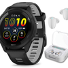 Garmin Forerunner 265 Series Running Smartwatch, 46mm or 42mm AMOLED Touchscreen Display - Black