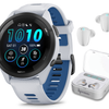 Garmin Forerunner 265 Series Running Smartwatch, 46mm or 42mm AMOLED Touchscreen Display - White