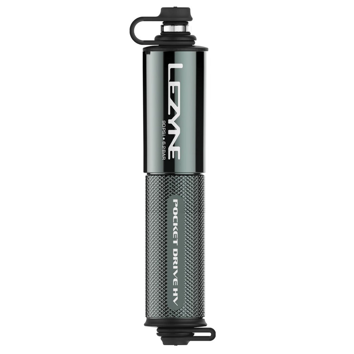 Lezyne Pocket Drive HV High-volume Bike Hand Pump, 90 PSI, Gray (1-MP-PKDRHV-V119)