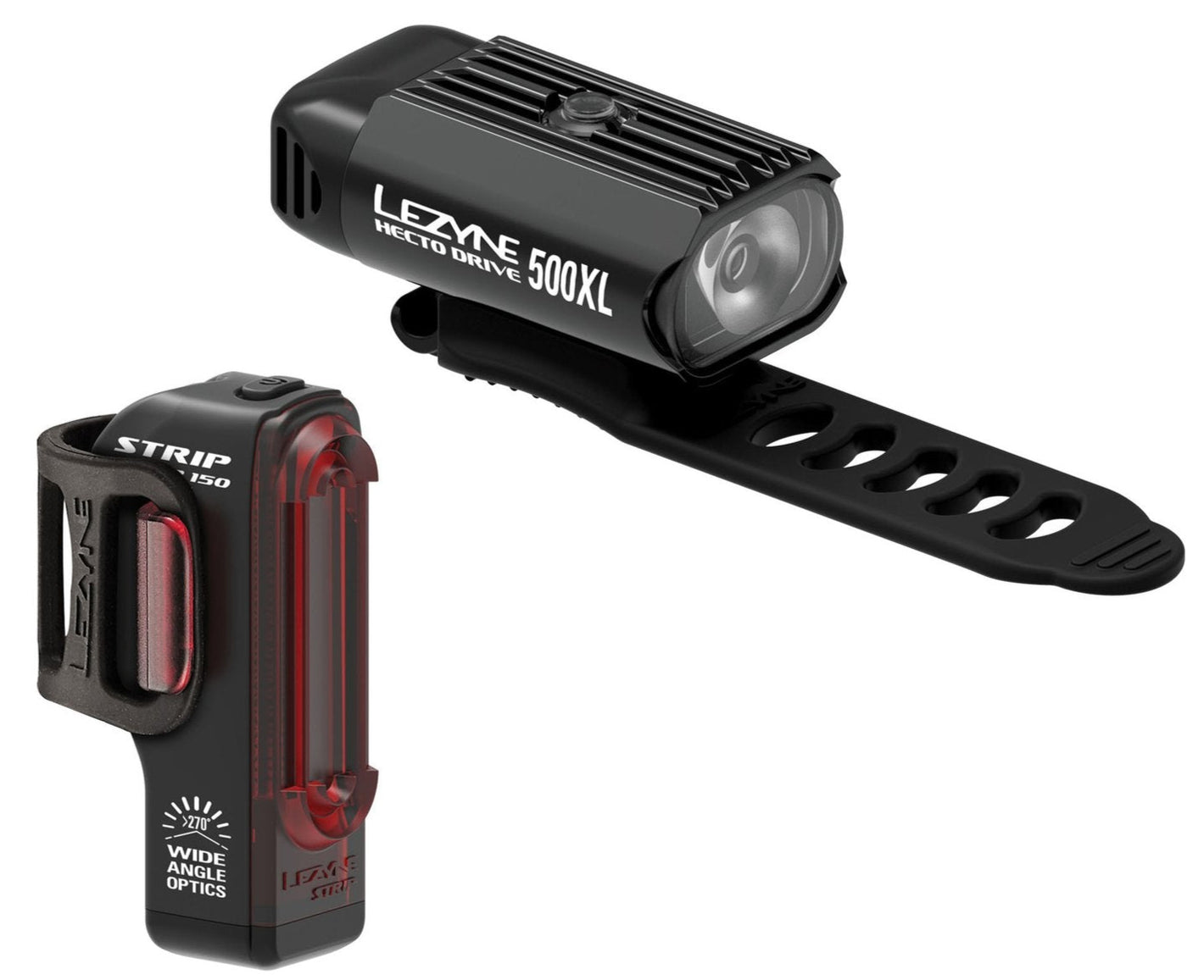 LEZYNE Micro Pro 500XL & Strip Drive Bicycle Light Pair Set