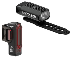 LEZYNE Micro Pro 500XL & Strip Drive Bicycle Light Pair Set