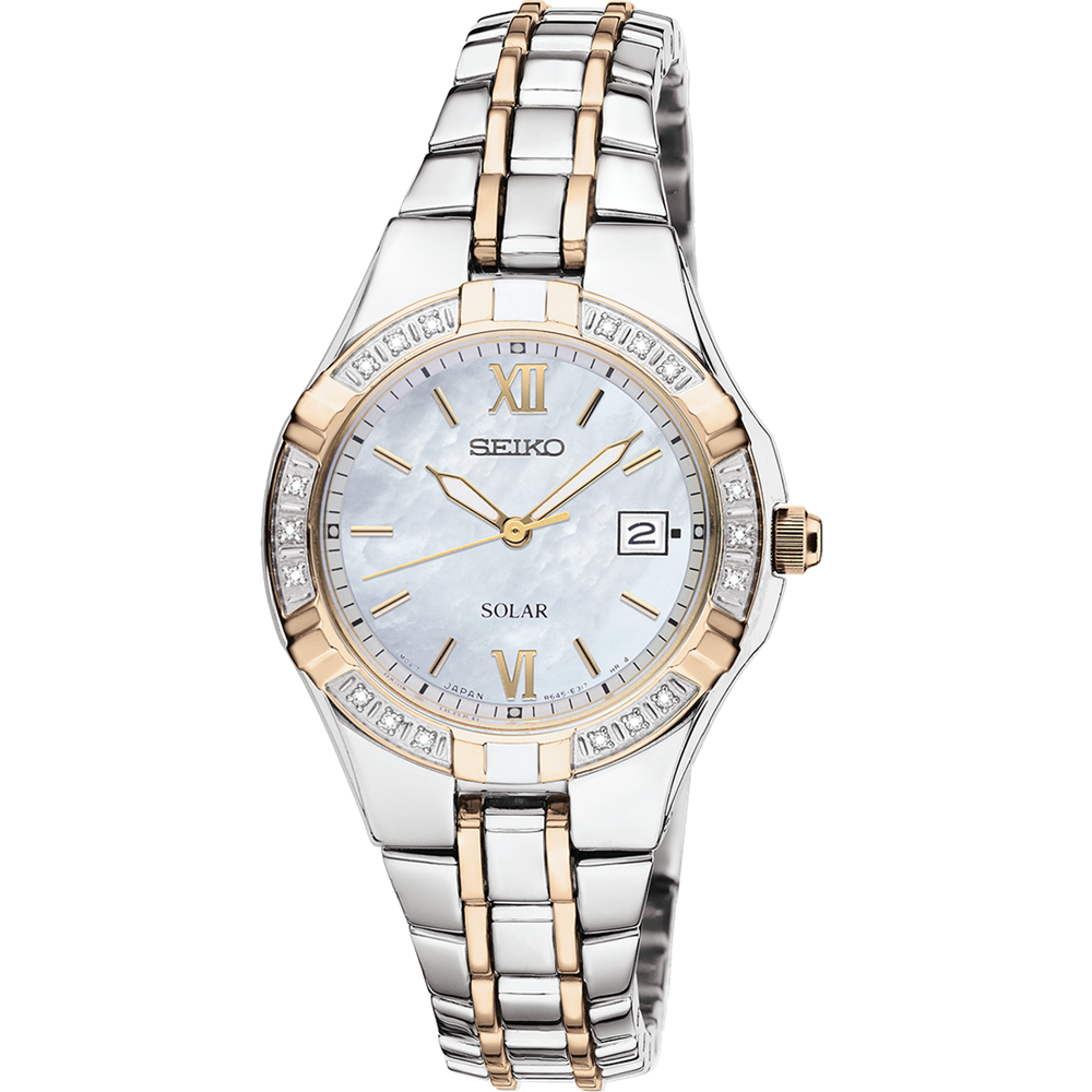 Seiko Diamonds SUT068 Mother-of-pearl Dial 5 ATM Water Resistant Solar 27.0mm Women's Watch