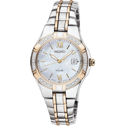 Seiko Diamonds SUT068 Mother-of-pearl Dial 5 ATM Water Resistant Solar 27.0mm Women's Watch