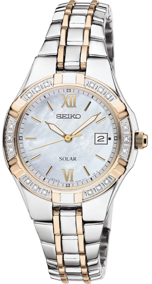 Seiko Diamonds SUT068 Mother-of-pearl Dial 5 ATM Water Resistant Solar 27.0mm Women's Watch