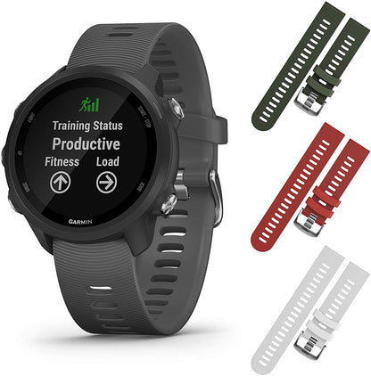 Garmin Forerunner 245 GPS Running Smartwatch (010-02120-00, Khaki/Red/White)