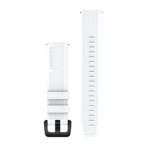 Garmin Quick Release 20 Watch Bands White with Black Stainless Steel Hardware