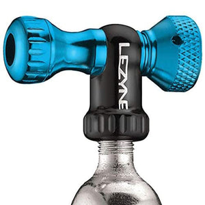 Lezyne Control Drive C02 Inflator, Head Only, Presta & Schrader Compatible, Bicycle Tire Pump CO2 Adapter, Blue