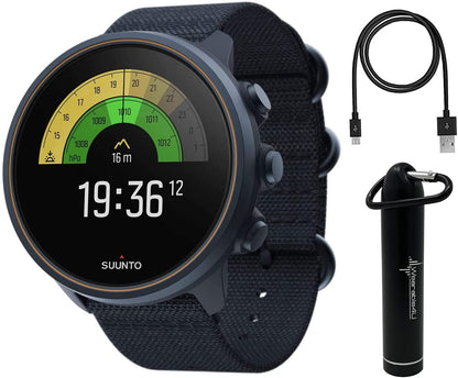 SUUNTO 9 Baro Multisport GPS Smartwatch, Granite Blue/Titanium (SS050565000)