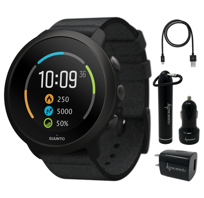 Suunto 3 Multisport Watch with Heart Rate Monitor, All Black (SS050617000)