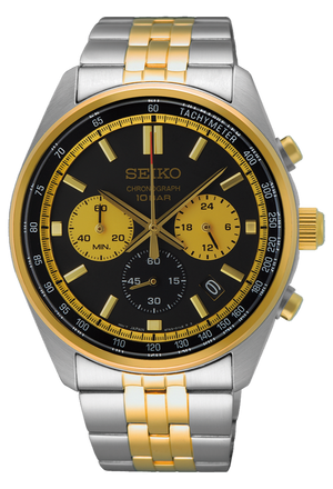 Seiko Essentials SSB430 Black Dial with Gold Accents 10 ATM Water Resistant 41.5mm Men's Watch