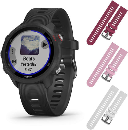 Garmin Forerunner 245 Music GPS Running Smartwatch (010-02120-20, Berry/Pink/White)
