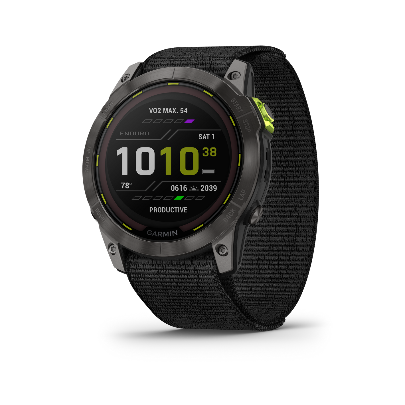 Garmin Enduro 2 GPS Smartwatch, Carbon Gray DLC Titanium with Black Nylon Band, Solar Charging (010-02754-00)