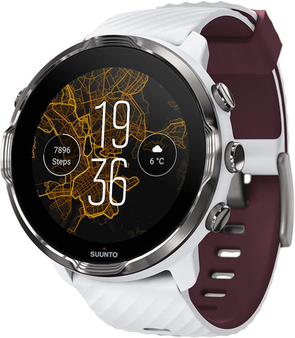 Suunto 7 White Burgundy GPS Smartwatch With Versatile Sports Experience (SS050380000)