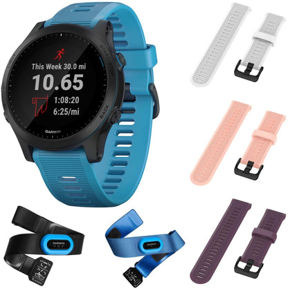 Garmin Forerunner 945 Bundle, Premium GPS Running/Triathlon Smartwatch (010-02063-10,White/Pink/Purple)