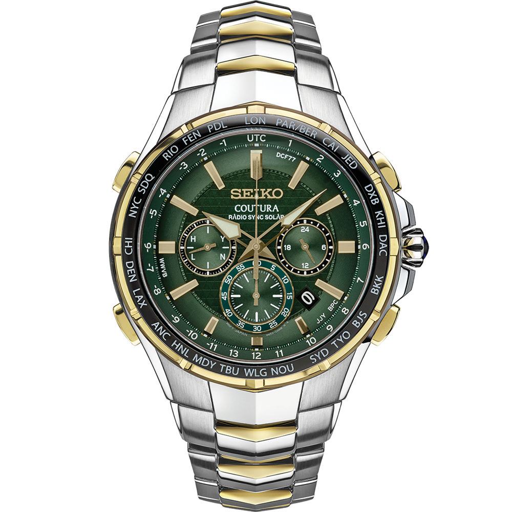 Seiko Coutura SSG022 Radio Sync Solar Chronograph 10 ATM Water Resistant 45.5mm Men's Watch