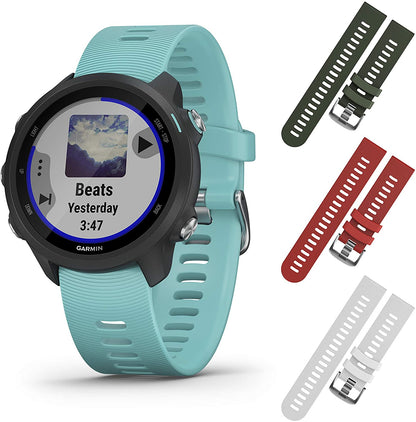 Garmin Forerunner 245 GPS Running Smartwatch (010-02120-22, Khaki/Red/White)