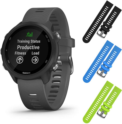 Garmin Forerunner 245 GPS Running Smartwatch (010-02120-00, Black/Blue/Lime)